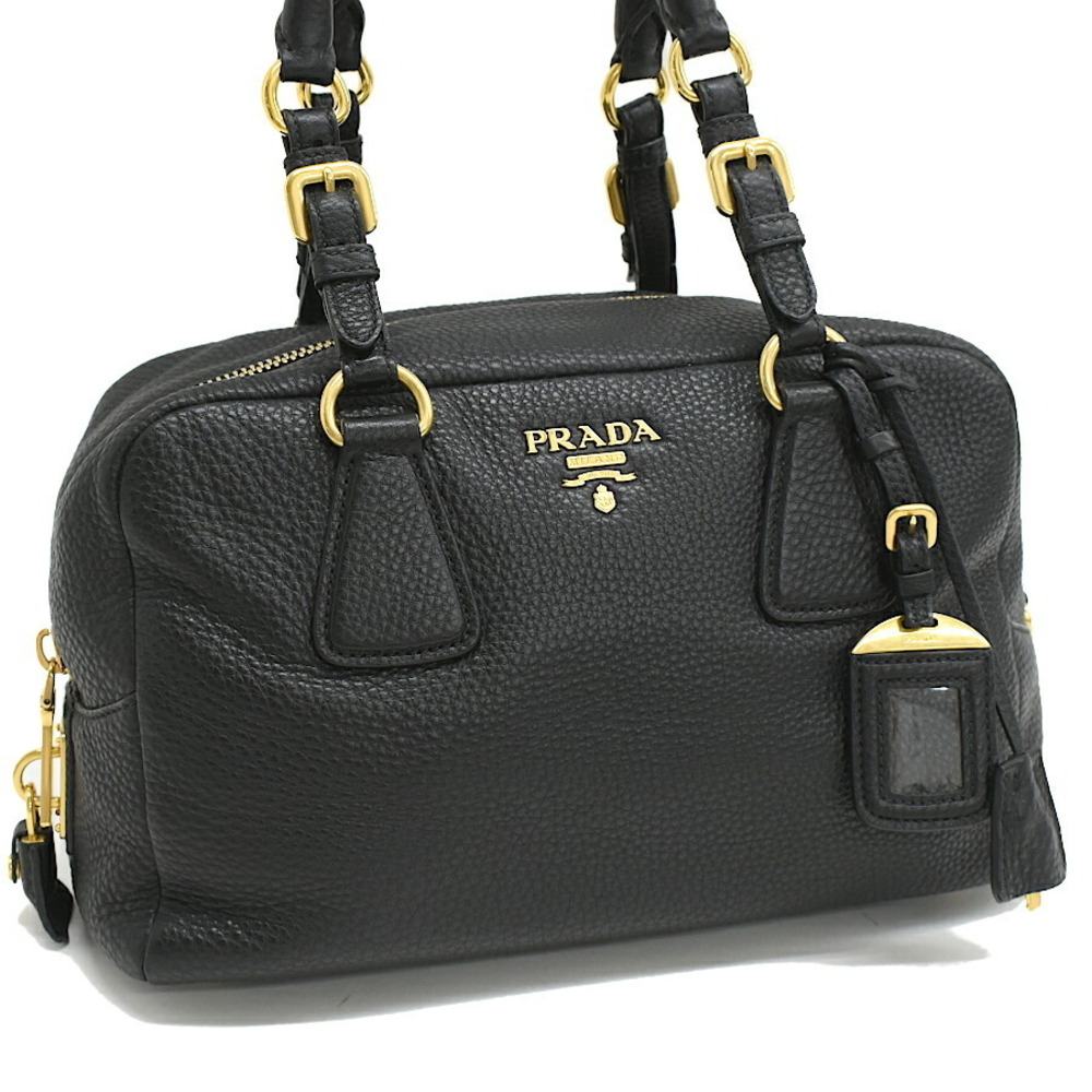 Prada Shoulder Handbag VITELLO DAINO Nero Black